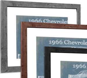 14" x 11" / Greyson Frame Cutler West 1966 Chevrolet Nova SS Blueprint Vintage Auto Patent Print