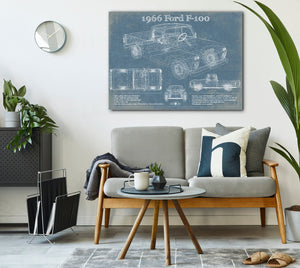 Cutler West 1966 Ford F-100 Vintage Blueprint Auto Print