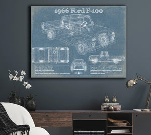 Cutler West 1966 Ford F-100 Vintage Blueprint Auto Print
