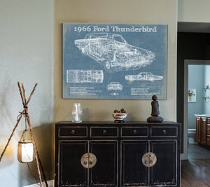 Cutler West 1966 Ford Thunderbird Blueprint Vintage Auto Print