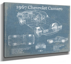 14" x 11" / Stretched Canvas Wrap Cutler West 1967 Chevrolet Camaro Original Vintage Car Print