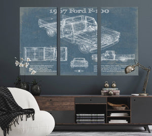 Cutler West 1967 Ford F-100 Vintage Blueprint Auto Print