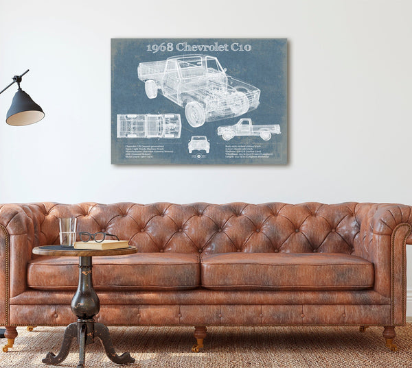 Cutler West 1968 Chevrolet C10 Pickup Fleet Side Truck Vintage Blueprint