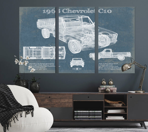 Cutler West 1968 Chevrolet C10 Pickup Fleet Side Truck Vintage Blueprint