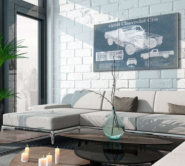 Cutler West 1968 Chevrolet C10 Pickup Fleet Side Truck Vintage Blueprint