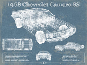 14" x 11" / Unframed Cutler West 1968 Chevrolet Camaro SS Original Vintage Car Print