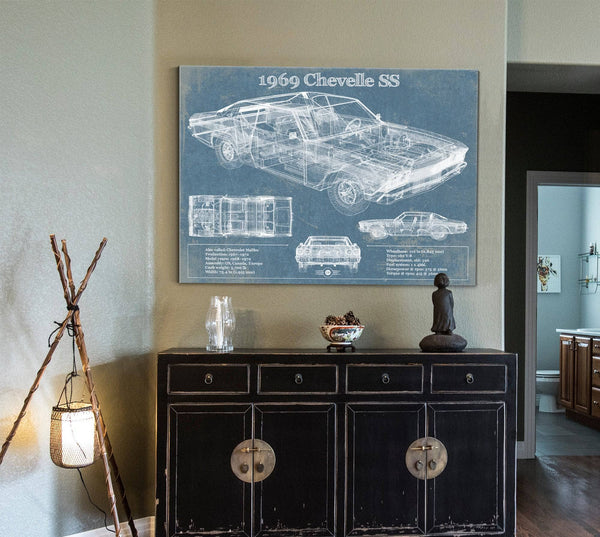 Cutler West 1969 Chevrolet Chevelle SS Original Blueprint Art