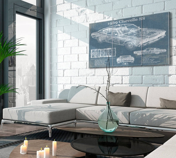 Cutler West 1969 Chevrolet Chevelle SS Original Blueprint Art