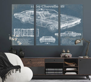 Cutler West 1969 Chevrolet Chevelle SS Original Blueprint Art