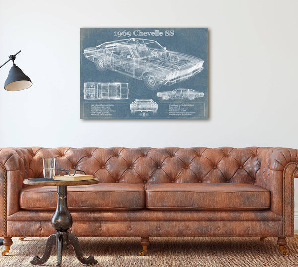 Cutler West 1969 Chevrolet Chevelle SS Original Blueprint Art