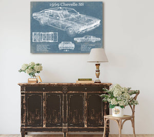 Cutler West 1969 Chevrolet Chevelle SS Original Blueprint Art