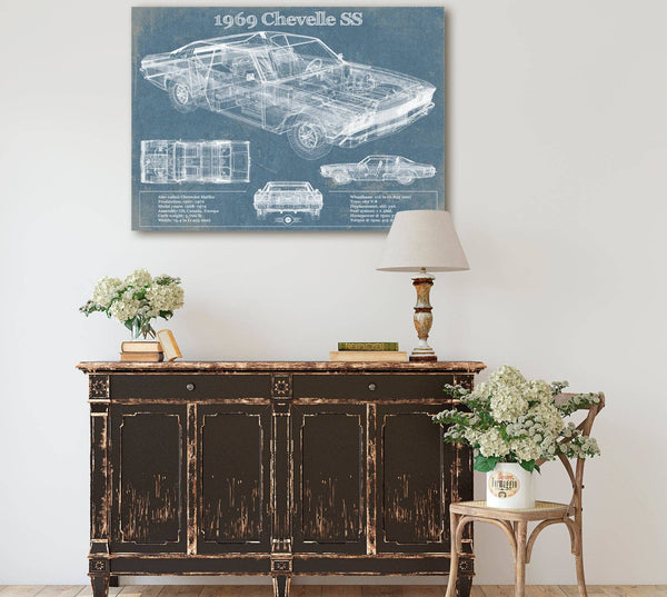 Cutler West 1969 Chevrolet Chevelle SS Original Blueprint Art