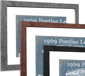 14" x 11" / Greyson Frame & Mat Cutler West 1969 Pontiac LeMans GTO Vintage Auto Print