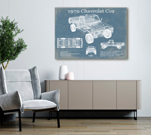 Cutler West 1970 Chevrolet C10 Pickup Vintage Blueprint Auto Print