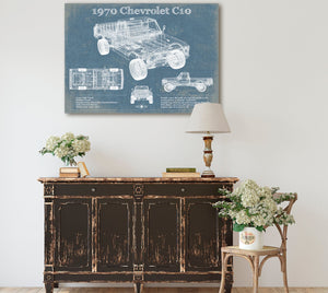 Cutler West 1970 Chevrolet C10 Pickup Vintage Blueprint Auto Print