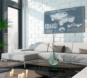 Cutler West 1970 Chevrolet C10 Pickup Vintage Blueprint Auto Print