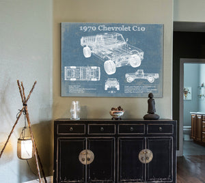 Cutler West 1970 Chevrolet C10 Pickup Vintage Blueprint Auto Print