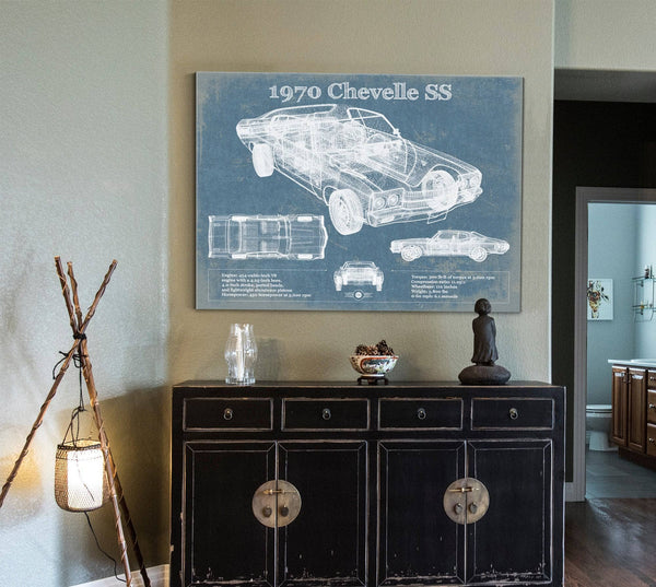 Cutler West 1970 Chevrolet Chevelle SS Original Blueprint Art