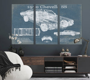 Cutler West 1970 Chevrolet Chevelle SS Original Blueprint Art