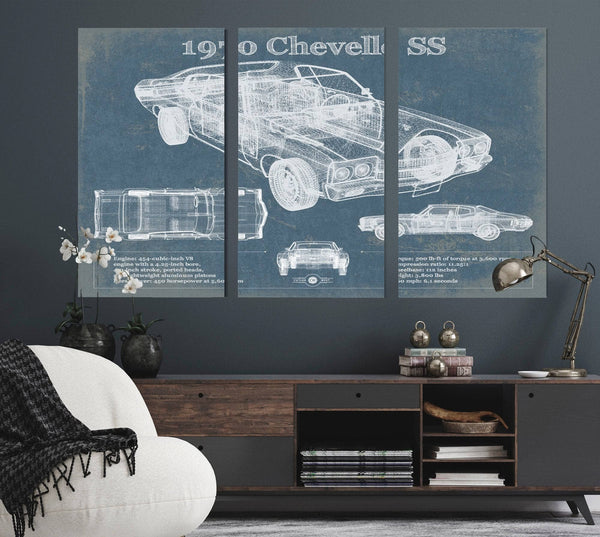 Cutler West 1970 Chevrolet Chevelle SS Original Blueprint Art