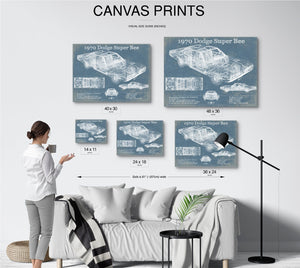 Cutler West 1970 Dodge Super Bee Vintage Blueprint Auto Print