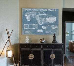 Cutler West 1970 Ford Mustang Mach 1 Vintage Blueprint Auto Print