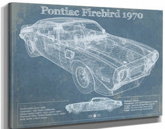 14" x 11" / Stretched Canvas Wrap Cutler West 1970 Pontiac Firebird Vintage Auto Print