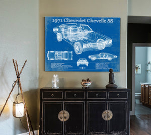 Cutler West 1971 Chevrolet Chevelle SS 454 Original Blueprint Art