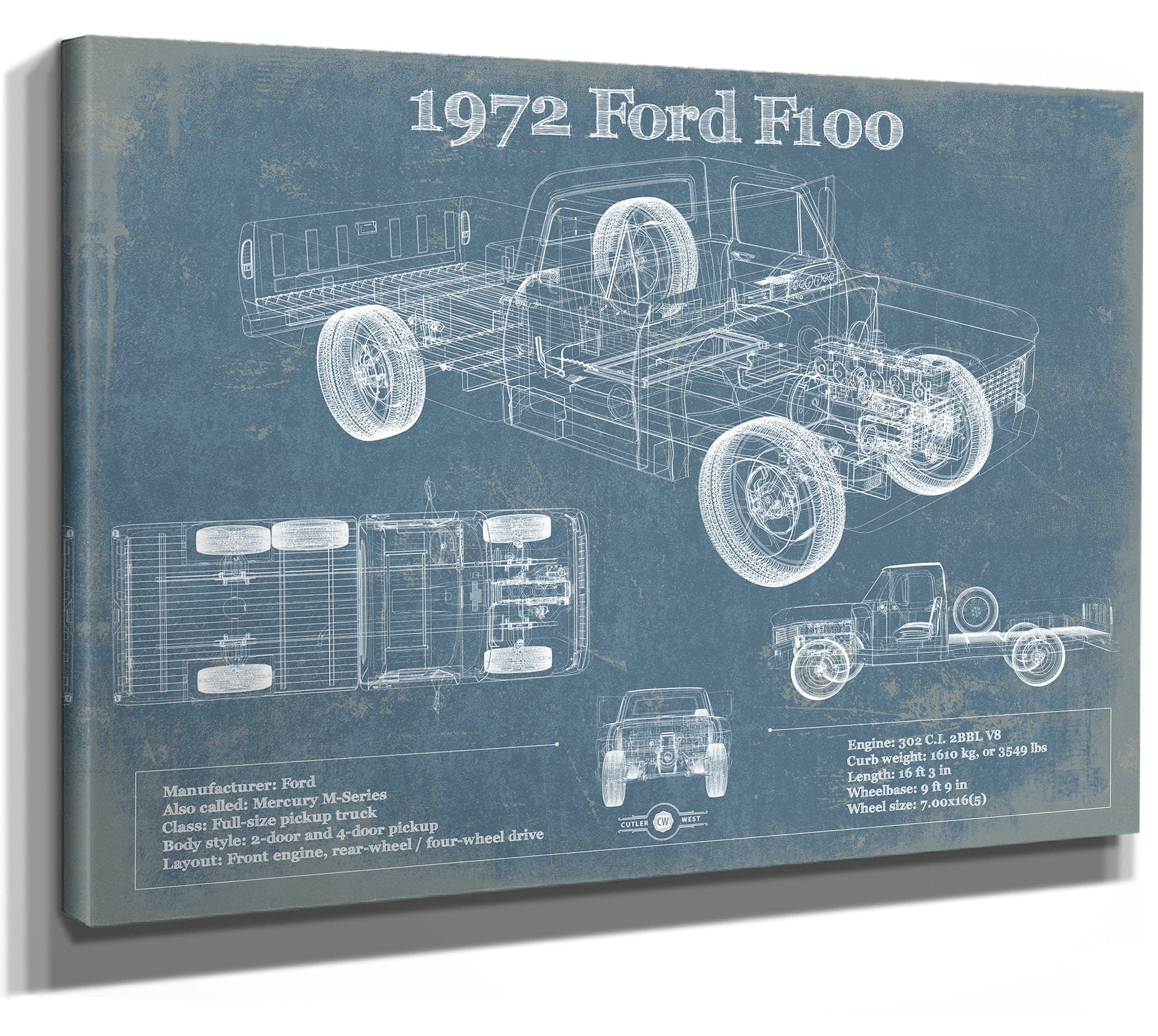 1972 Ford F100 Pickup Truck Blueprint | Cutler West