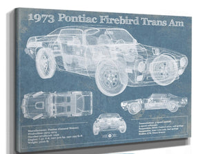 14" x 11" / Stretched Canvas Wrap Cutler West 1973 Pontiac Firebird Trans Am Vintage Auto Print