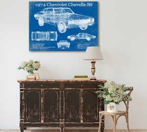 Cutler West 1974 Chevrolet Chevelle SS 454 Original Blueprint Art