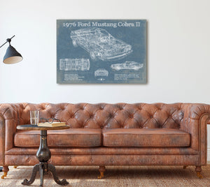Cutler West 1976 Ford Mustang Cobra II Blueprint Vintage Auto Print