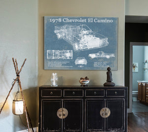 Cutler West 1978 Chevrolet El Camino Vintage Blueprint Auto Print