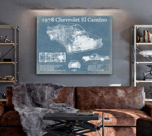 Cutler West 1978 Chevrolet El Camino Vintage Blueprint Auto Print