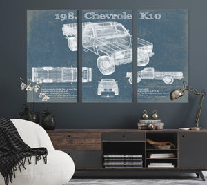Cutler West 1984 Chevrolet K10 Pickup Vintage Blueprint Auto Print