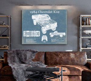 Cutler West 1984 Chevrolet K10 Pickup Vintage Blueprint Auto Print
