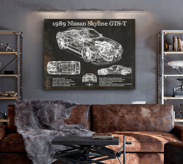 Cutler West 1989 Nissan Skyline GTS-T Original Blueprint Art