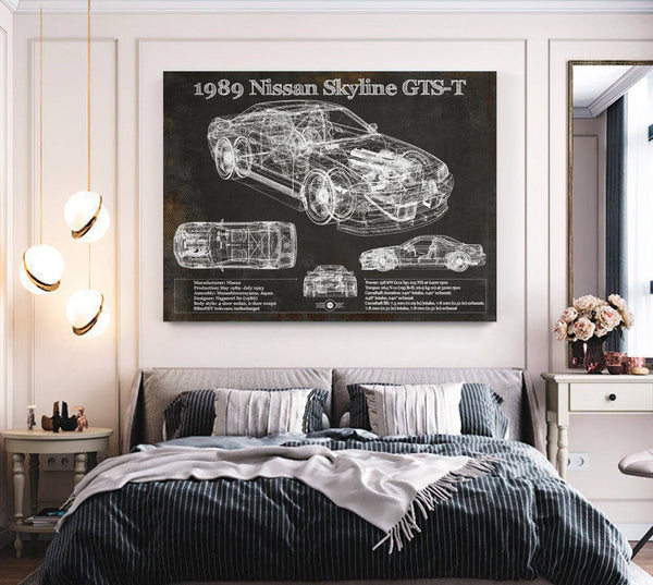 Cutler West 1989 Nissan Skyline GTS-T Original Blueprint Art