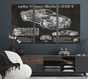 Cutler West 1989 Nissan Skyline GTS-T Original Blueprint Art