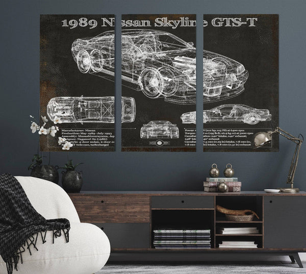 Cutler West 1989 Nissan Skyline GTS-T Original Blueprint Art