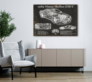 Cutler West 1989 Nissan Skyline GTS-T Original Blueprint Art