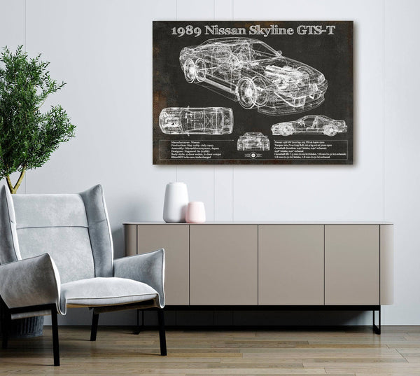 Cutler West 1989 Nissan Skyline GTS-T Original Blueprint Art