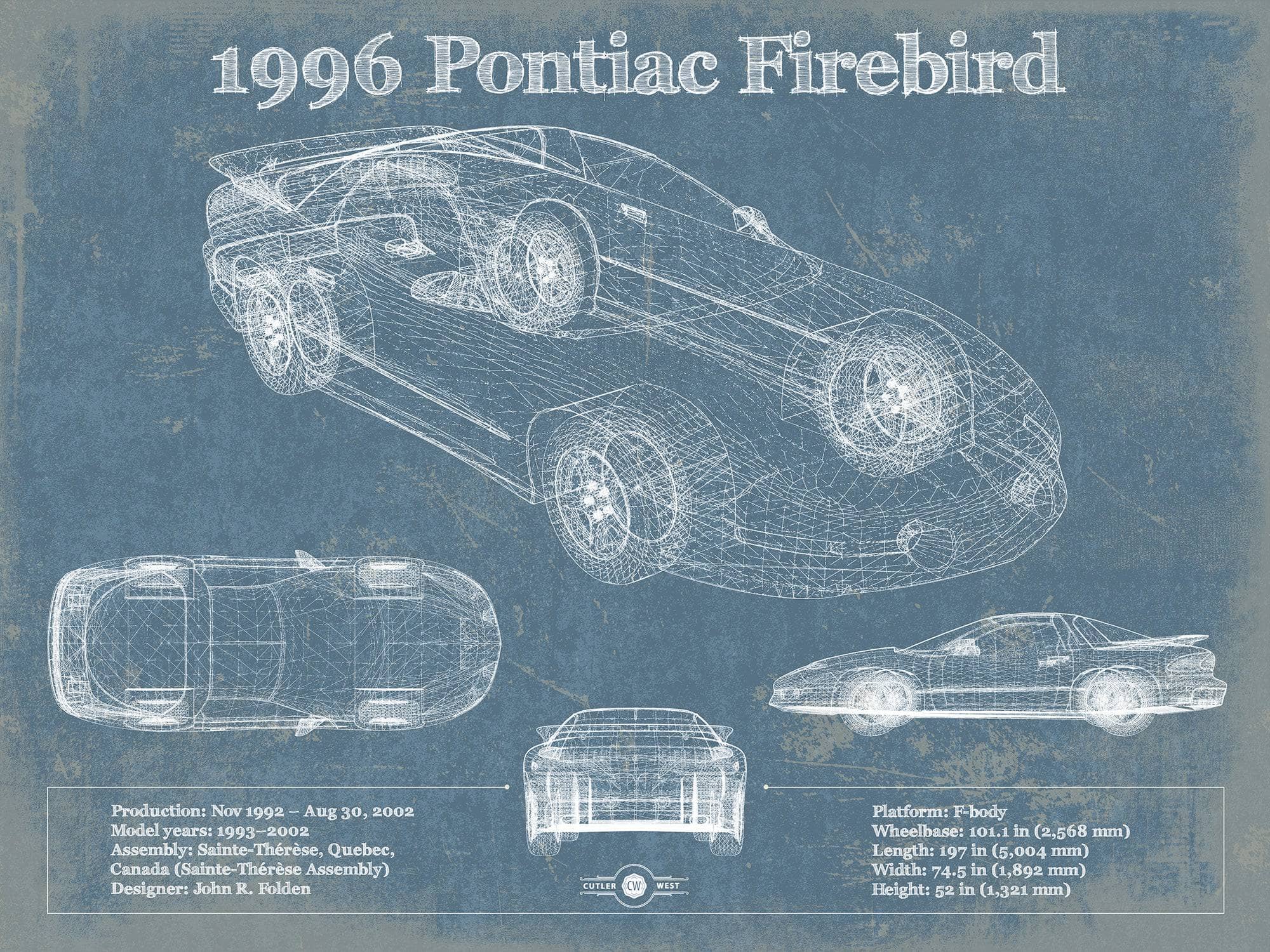 1996 Pontiac Firebird Trans Am Vintage Auto Print