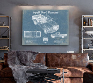 Cutler West 1998 Ford Ranger Blueprint Vintage Auto Print