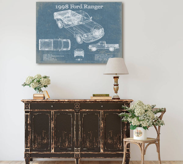 Cutler West 1998 Ford Ranger Blueprint Vintage Auto Print