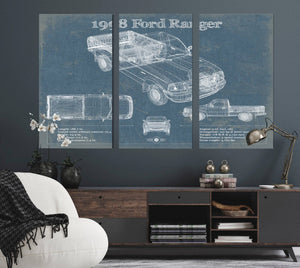 Cutler West 1998 Ford Ranger Blueprint Vintage Auto Print
