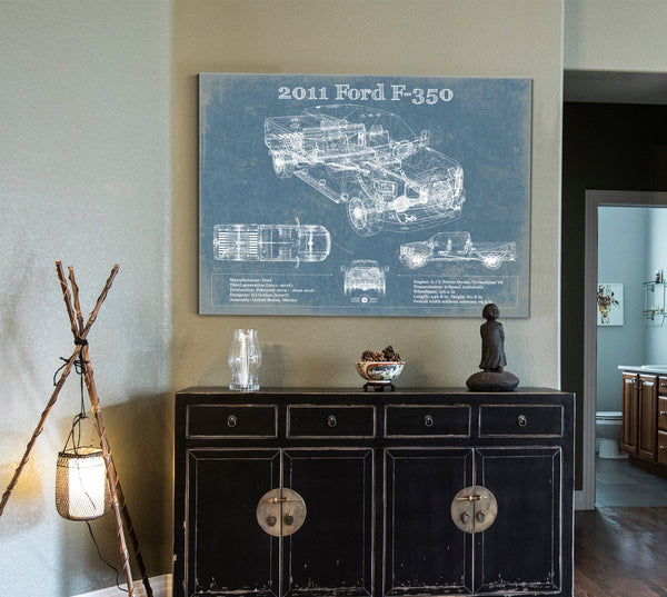 Cutler West 2011 Ford F-350 Vintage Blueprint Auto Print
