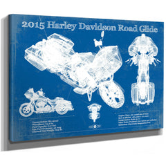 2015 Harley Davidson Road Glide Print as a stretched canvas wrap with gallery wrapped edges