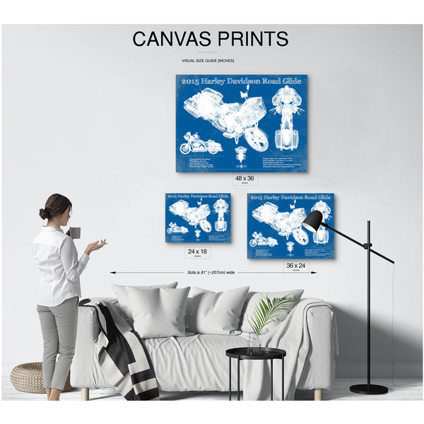 2015 Harley Davidson Road Glide Print displayed on a wall