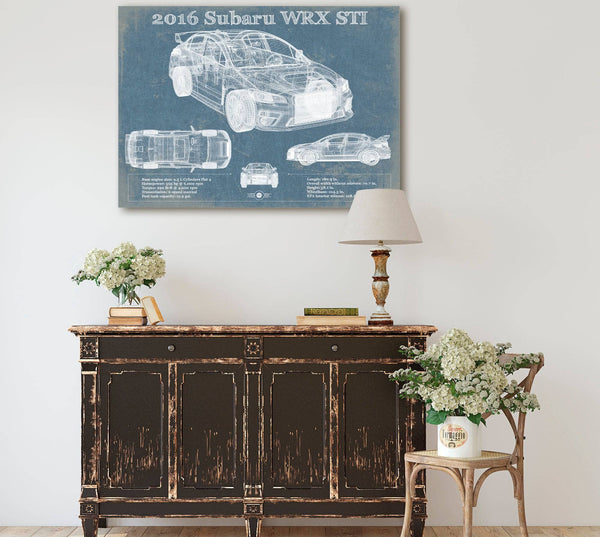 Cutler West 2016 Subaru WRX STI Blueprint Vintage Auto Print